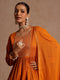 Janasya Women's Mustard Rayon Yoke Design A-line Kurta Set